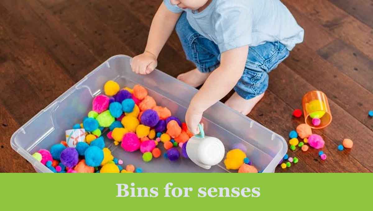 sensorial activity for babies is Bins for senses