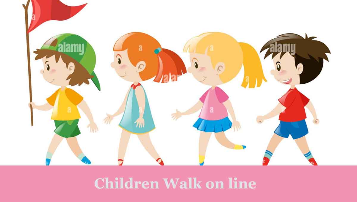 Children Walk on line
