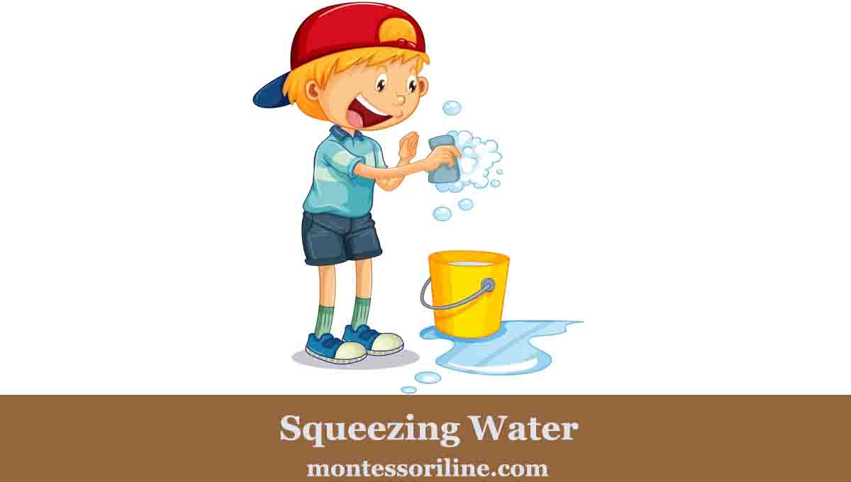 Squeezing water montessori activity