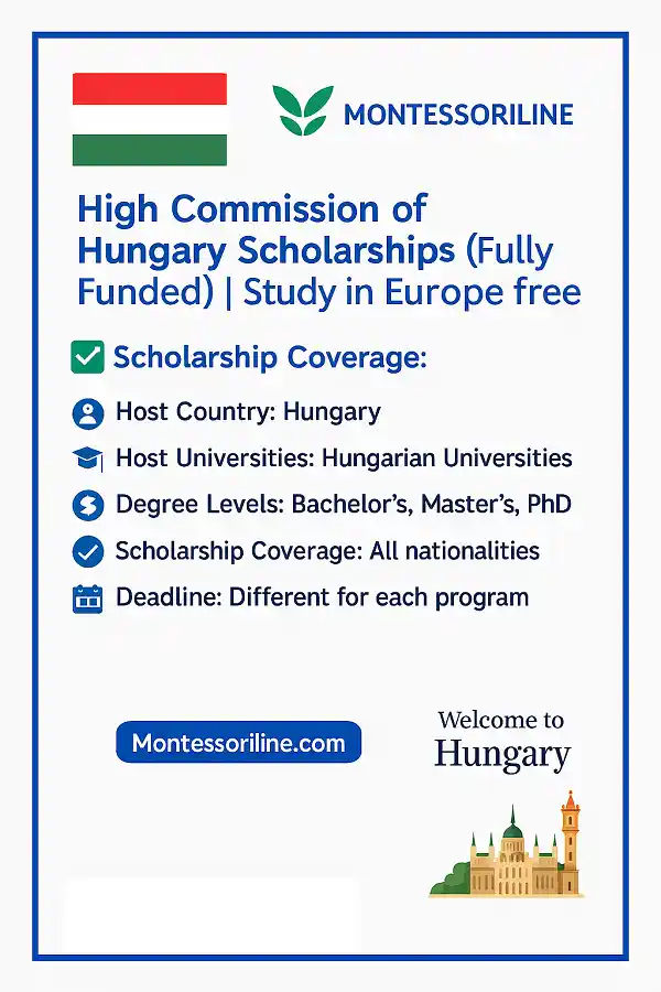 High Commission of Hungary Scholarships 2026 (Fully Funded) Study in Europe for Free