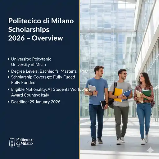 Politecnico di Milano Scholarships 2026 in Italy (Fully Funded)