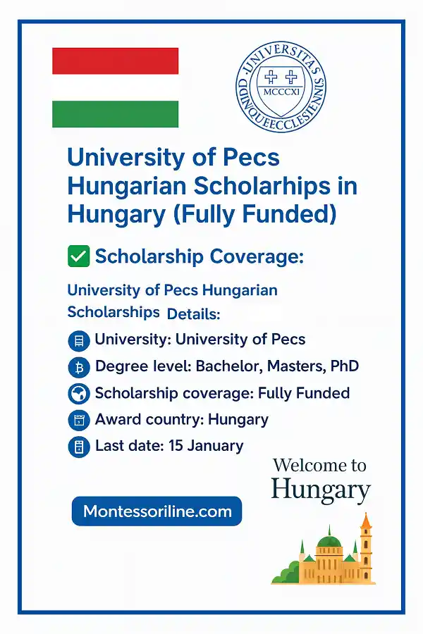 University of Pécs Hungarian Scholarships 2026 in Hungary (Fully Funded)