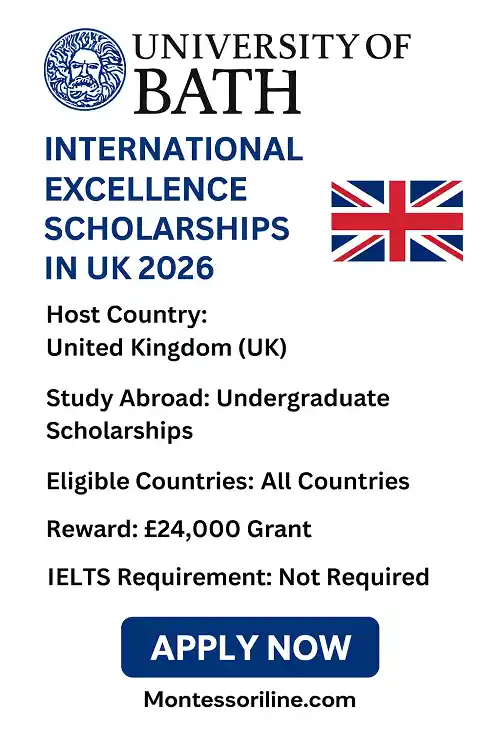 University of Bath International Excellence Scholarships in UK 2026