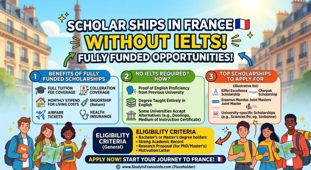 Fully Funded Scholarships in France Without IELTS 2027