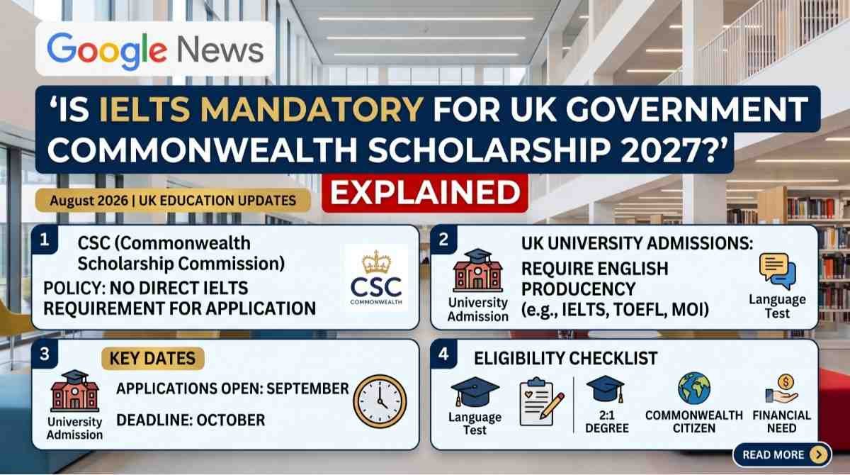 Is IELTS Mandatory for UK Government Commonwealth Scholarship 2027