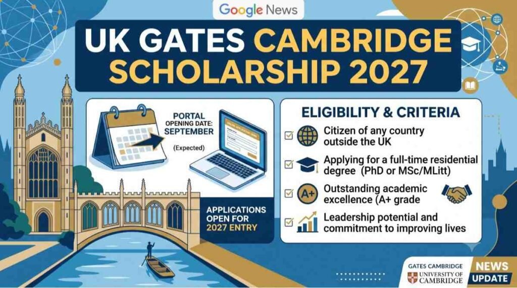 UK Gates Cambridge Scholarship 2027: Portal Opening Date & Eligibility
